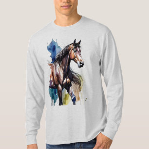 Hästmålning Långärmad topp T Shirt