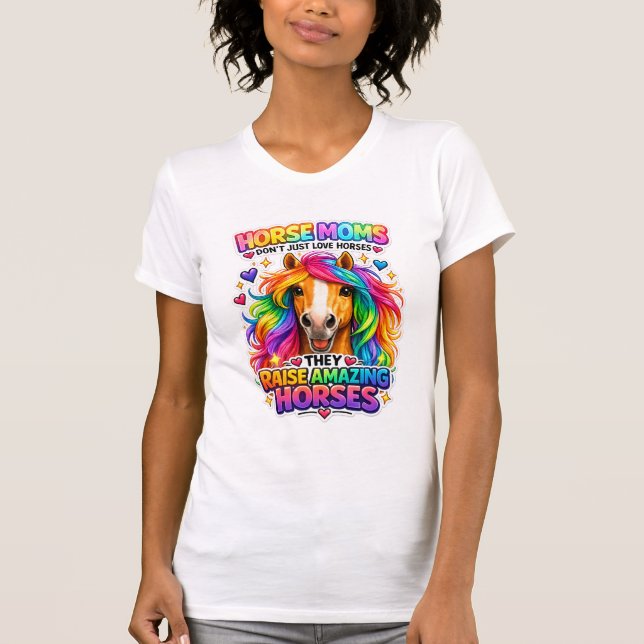 Hästmammor föder upp fantastiska hästar T-shirt –  (Framsida)