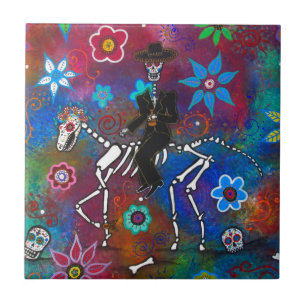 HÄSTMARIACHI RYTTARE DIAMETER DE LOS MUERTOS KAKELPLATTA