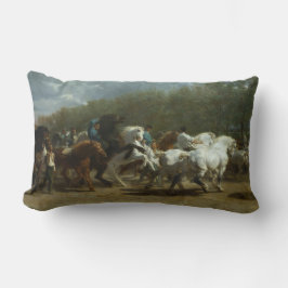 Hästmarknad (av Rosa Bonheur) Lumbarkudde