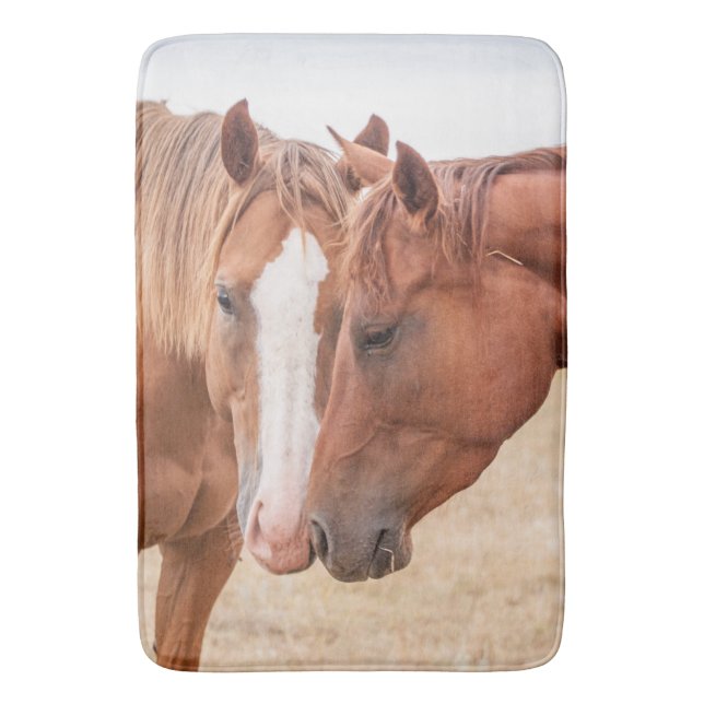 Hästmunstycke på betesmark badrumsmatta (Framsidan (Vertikal))