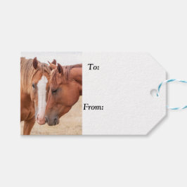 Hästmunstycke på betesmark presentetikett