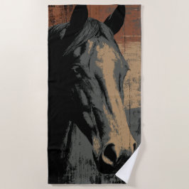 Hästporträtt Mörk Grunge Western Stil Design