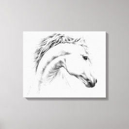 Hästporträtt pennteckning Equestrian konst Canvastryck
