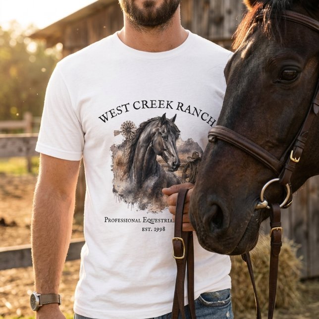 Hästranch Western Personlig T-Shirt (Skapare uppladdad)