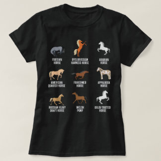 Hästraser Equestrian Häst Ryttare Racerkörare T Shirt