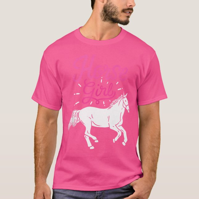 Hästridande Flickor T Shirt (Framsida)