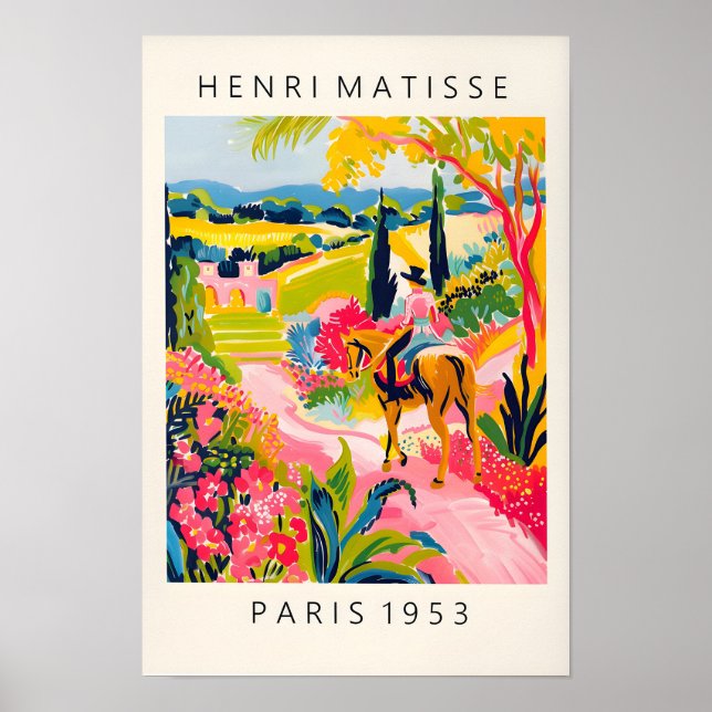 Hästridning Affisch, Mid Century Modernt Tryck, Ma Poster (Framsidan)
