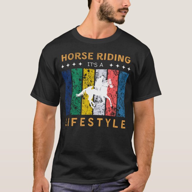 Hästridning Det är en livsstil Rollig tee (Framsida)