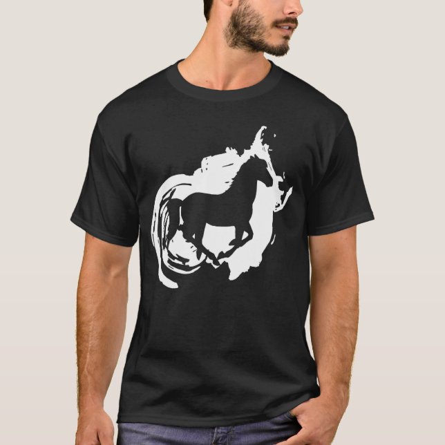 Hästridning Equestrianism Konst T Shirt (Framsida)