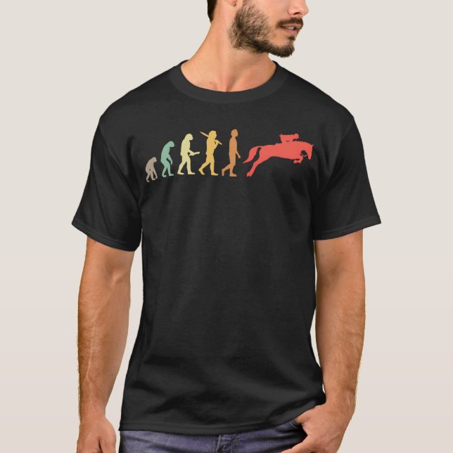 Hästridning Evolution För Ryttare Show Hoppare ret T Shirt (Framsida)