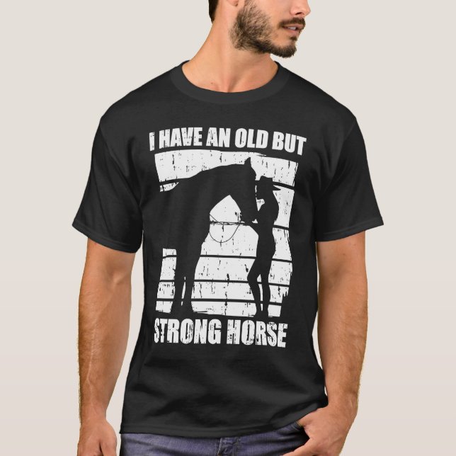 Hästridning Stark Ridkonst  Häst Uthållighet T Shirt (Framsida)