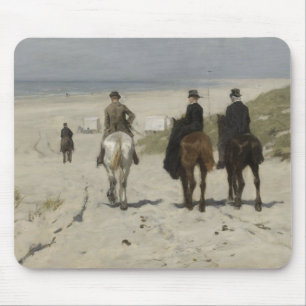 Hästryggritt längs stranden - konst Mousepad Musmatta
