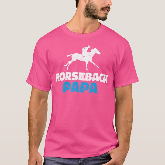 Hästrytt Papa Häst Ridning T Shirt (Framsida)