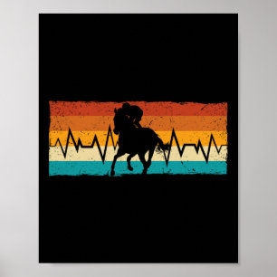 Hästryttare Equestrian Hjärtslag Hästälskare R Poster
