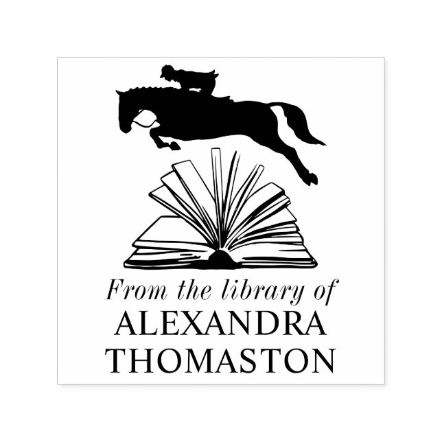 Hästryttare som hoppar över SQ-biblioteksnamn för  Självfärgande Stämpel (Design)