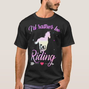 Hästryttarskjorta Flickor Jag hellre rider hästar T Shirt