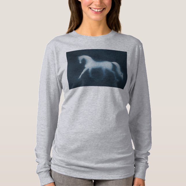 HästShilhouette grått av knuffatröjan Tee Shirt (Framsida)