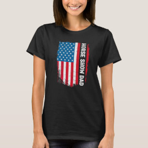 Hästshowpappa Amerika USA Flagga Patriotisk Vintag T Shirt