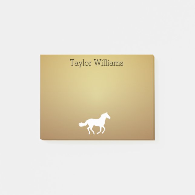 HästSilhouette din kända mörka guld- bakgrund Post-it Block (Framsida)