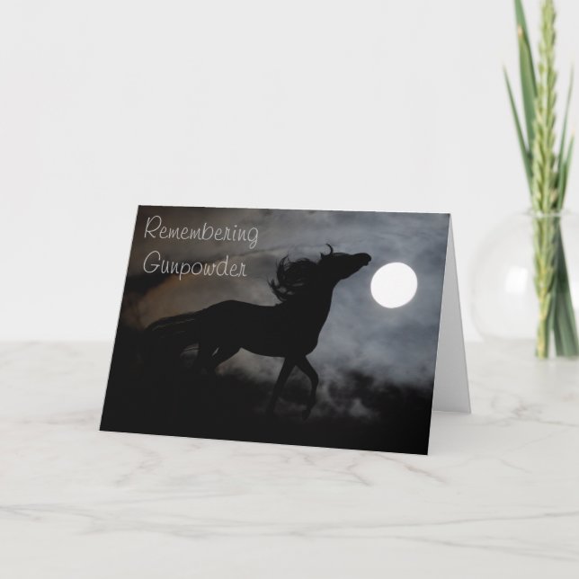 HästSilhouette i misten Kort (Framsida)