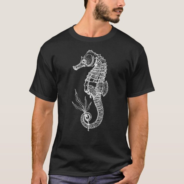 hästsjöfisk illustration gåva t shirt (Framsida)