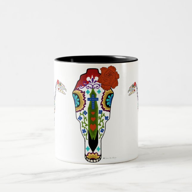 Hästskalleday of the dead Två-Tonad mugg (Center)