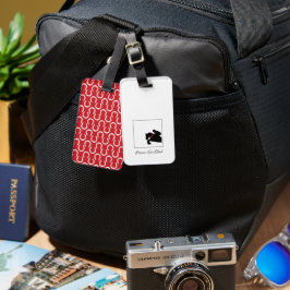 Hästskenor Visa Rider Jumper Röd ros Namn Bagagebricka