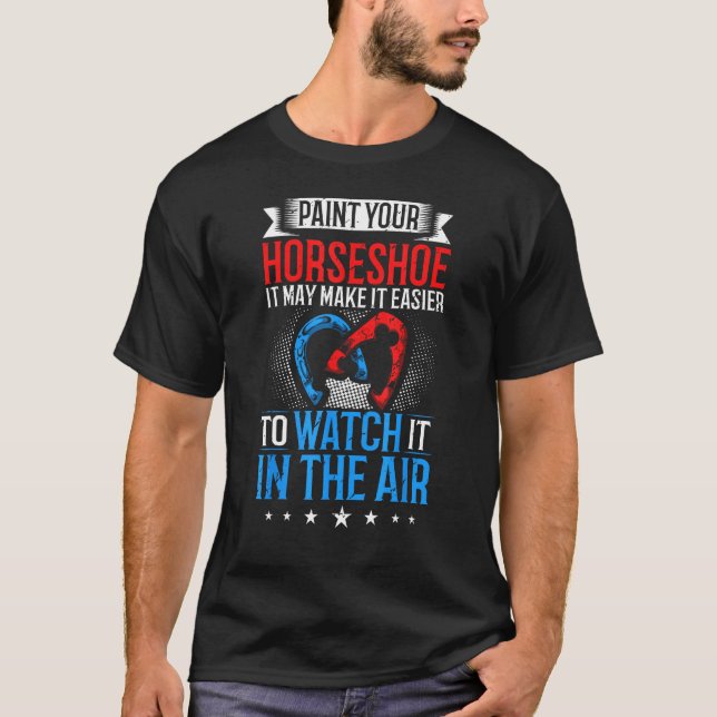 Hästsko Amerikanska Färger Hästskoning Hästsko  T Shirt (Framsida)
