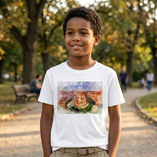 Hästsko Böj Vattenfärg Grand Canyon Landskap T Shirt