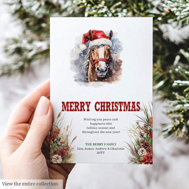 Hästsko charm julhälsningskort design julkort (Horseshoe charm Christmas greeting card design

)