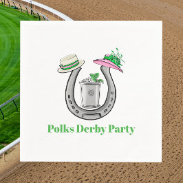 Hästsko, Eleganta Hattar, Mint Julep Derby Anpassa Pappersservett
