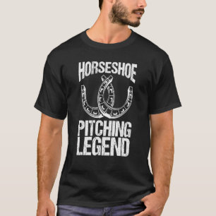 Hästsko Kastande Legend Bakgård Picknick Kast Spel T Shirt