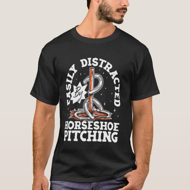 Hästsko Kastning Entusiast Design T Shirt (Framsida)