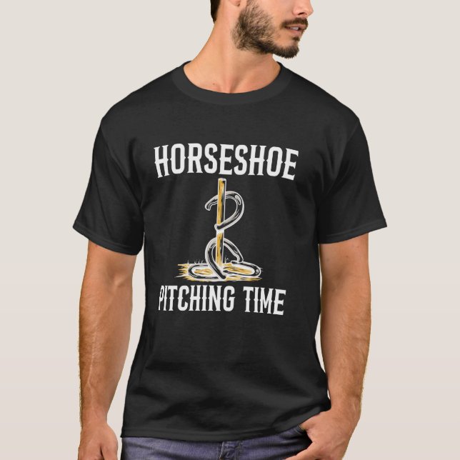 Hästsko Kastning Tid T Shirt (Framsida)