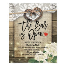 Hästsko Trä Bröllop Bar är Öppen Dryckesmeny