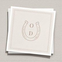 Hästsko Western Country Brun Monogram Bröllop