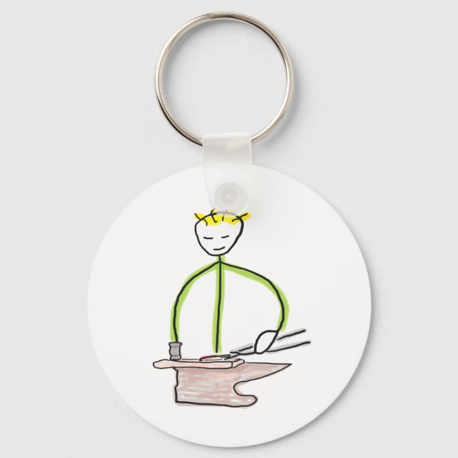 Hästskohammare Stickman Nyckelring (Framsida)