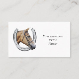 Hästskologotyp för farriers visitkort