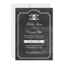 Hästskon Initialer Chalkboard Equine Bröllop