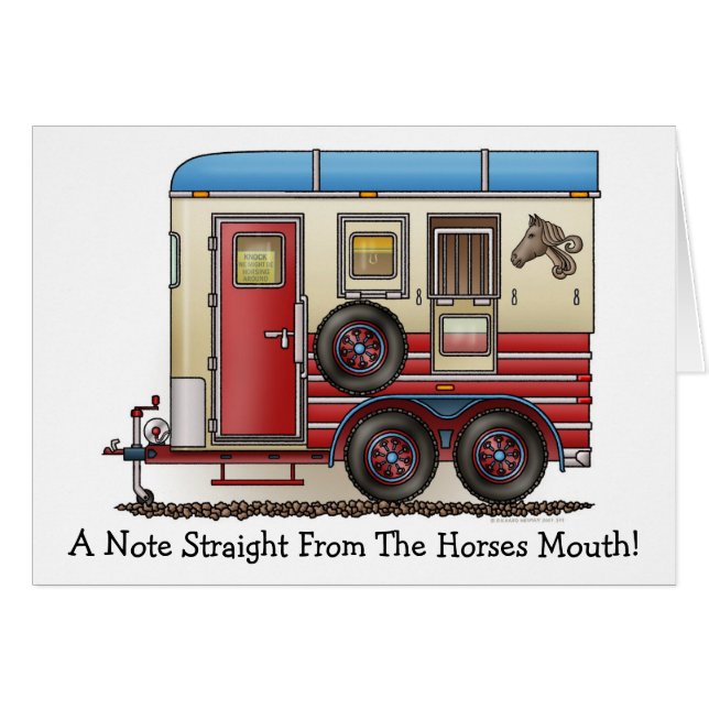 Hästsläpcampare Hälsningskort (Framsidan Horizontal)