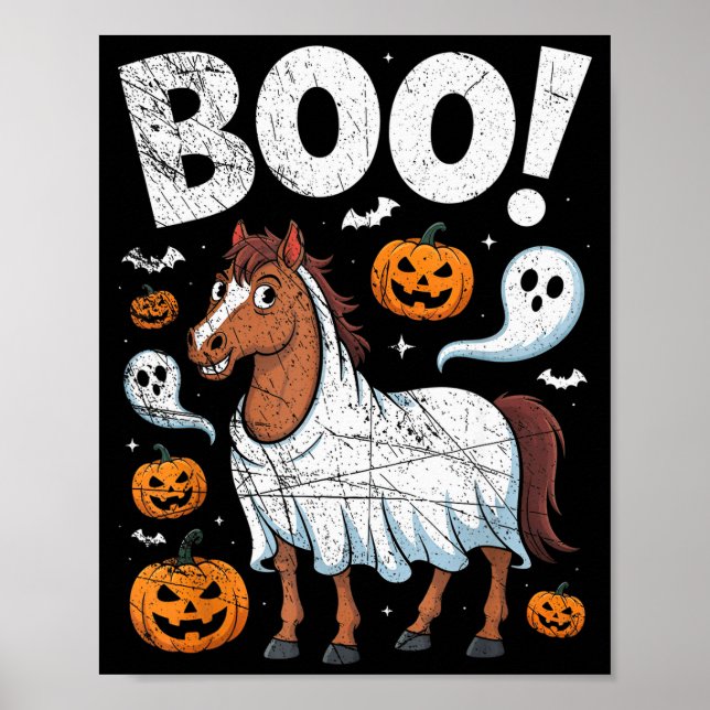 Hästspöke Kostym Rolig Equestrian Hästälskare  Poster (Framsidan)