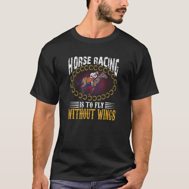 Hästsport är att flyga utan vingridning t shirt (Framsida)