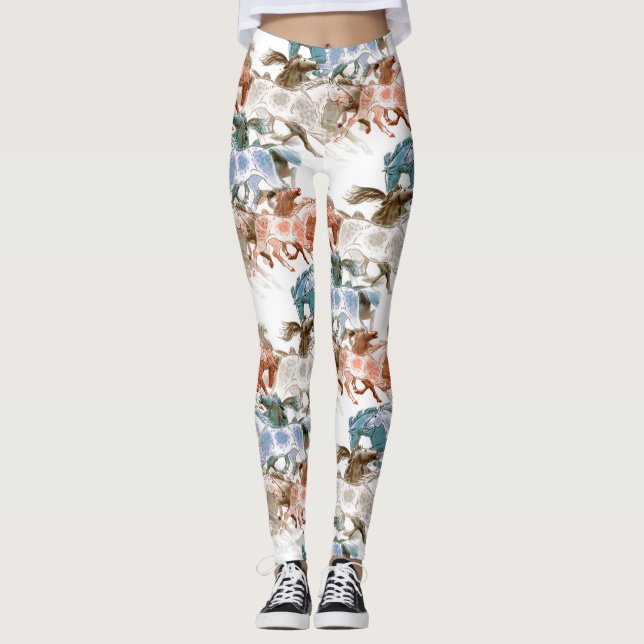 HÄSTSPRINGVILD. MODERN KLASSIKERHÄSTKONST LEGGINGS (Framsida)