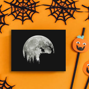 Hästställ på bergstalesoky Halloween Måne Vykort