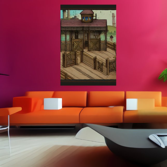 Häststallet i staden | AI Art Poster (Skapare uppladdad)