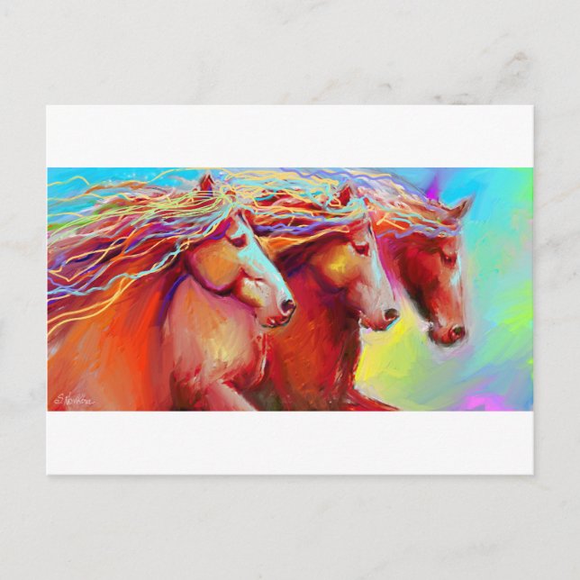 häststampede paintingnovikova vykort (Framsida)