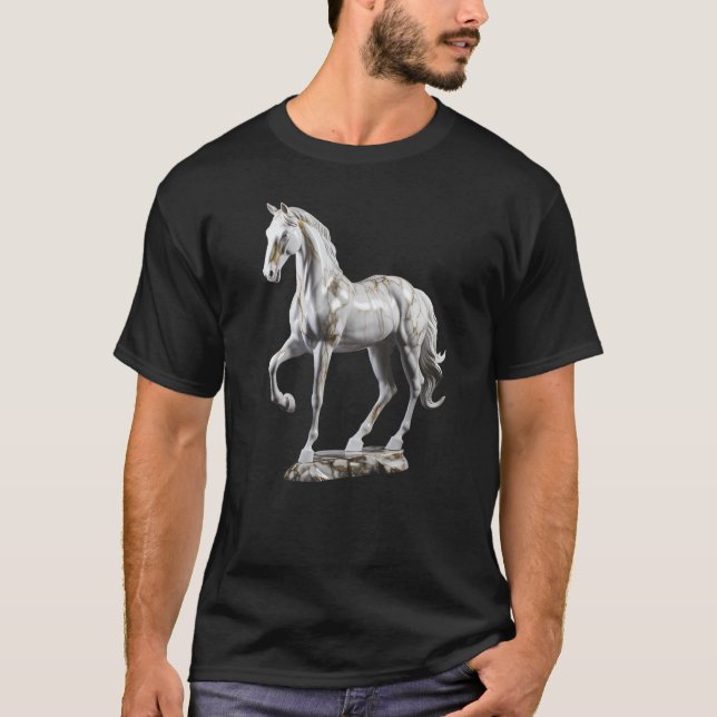Häststaty Skulptur T Shirt (Framsida)