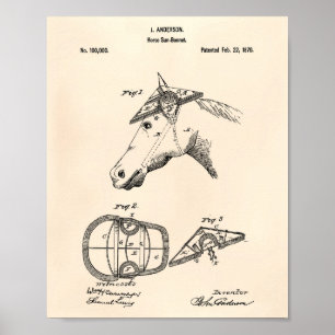 HästSunbonnet 1870 patenterad konst gammala Peper Poster