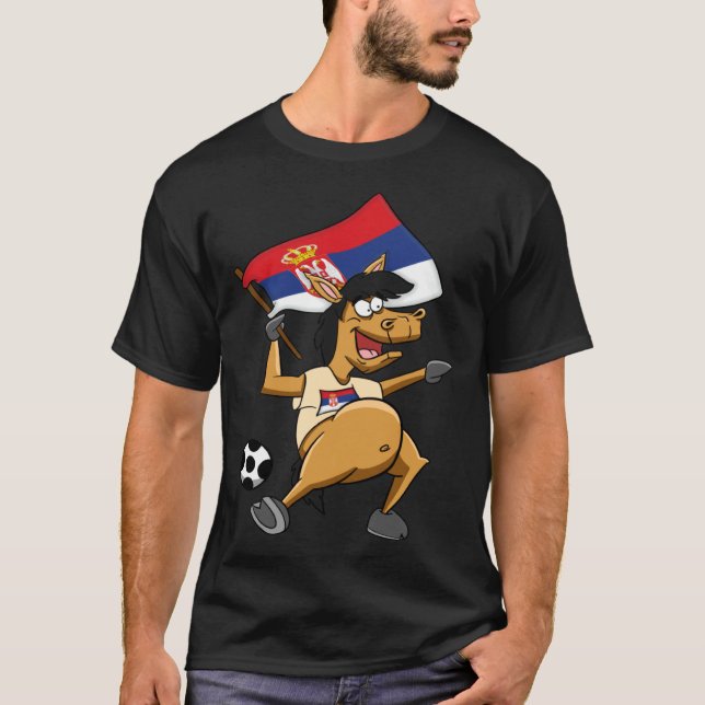 Hästsupporter Serbien T Shirt (Framsida)
